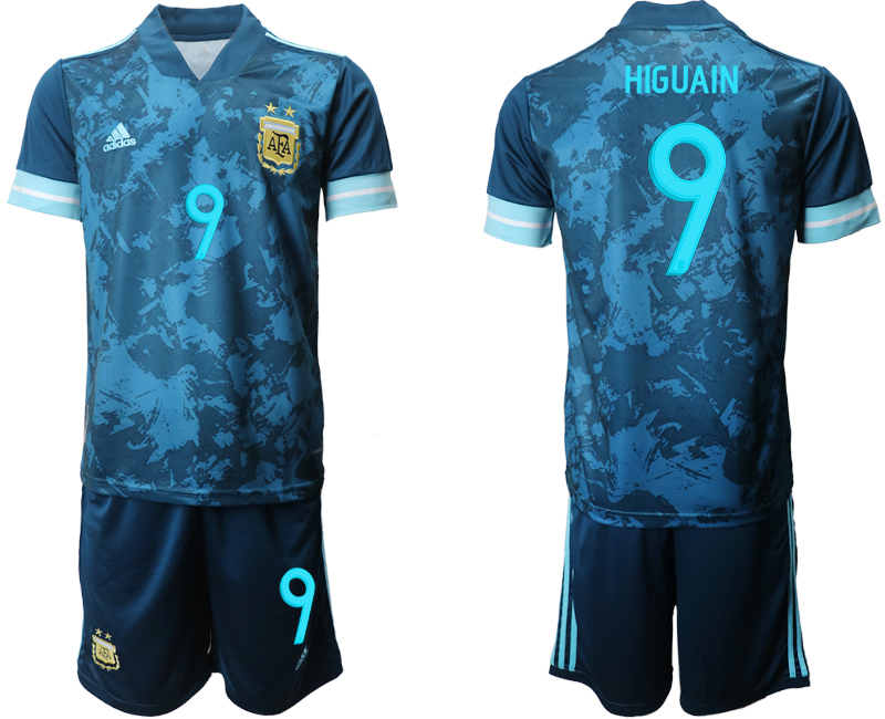 Cheap Men 2021 National Argentina away 9 blue soccer jerseys